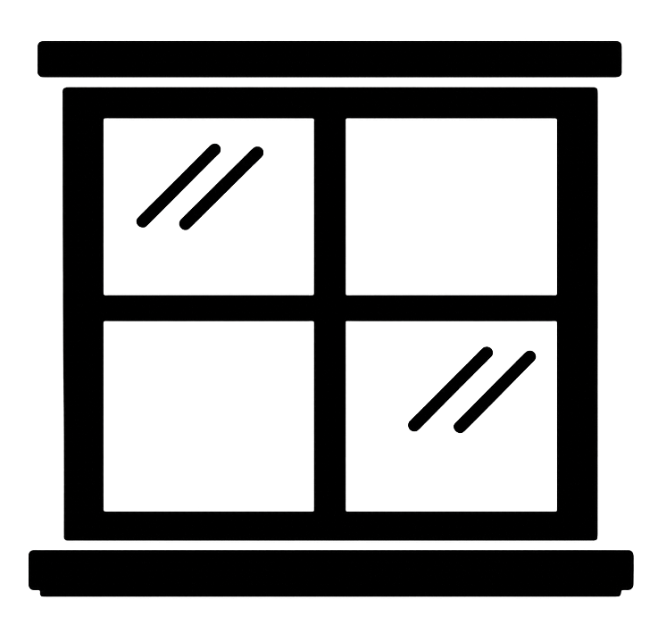 schwarzes Icon zeigt ein Fenster