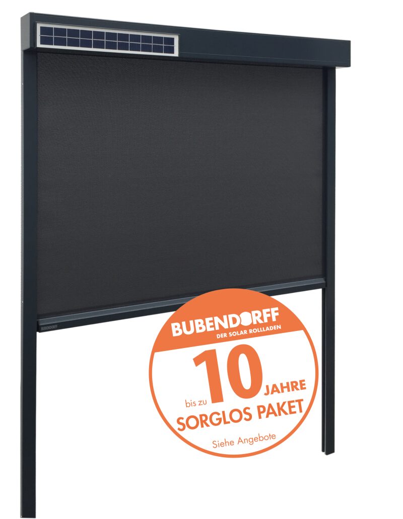 schwarzer Solar-Zip-Screen mit orangem 10 Jahre Garantie von Bubendorff
